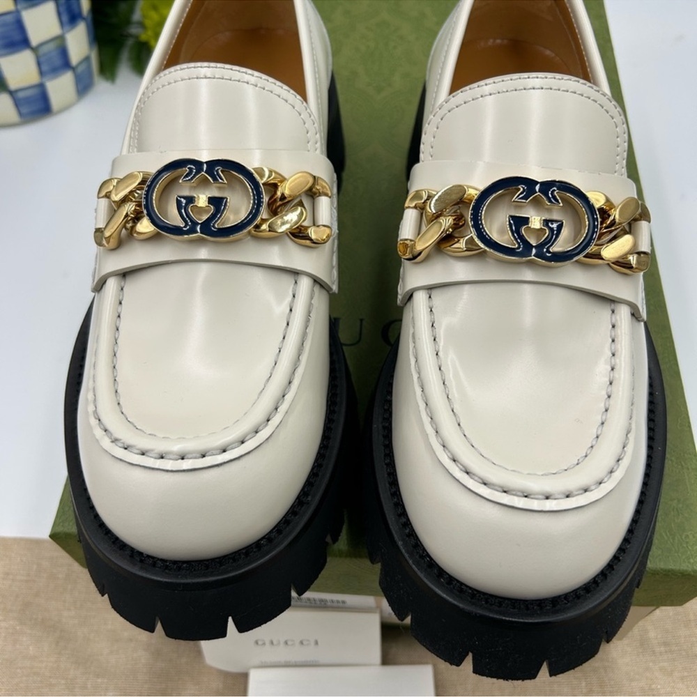 Women’s Gucci, inner locking GG patent leather loafer size 40 made in Italy - Picture 5 of 16